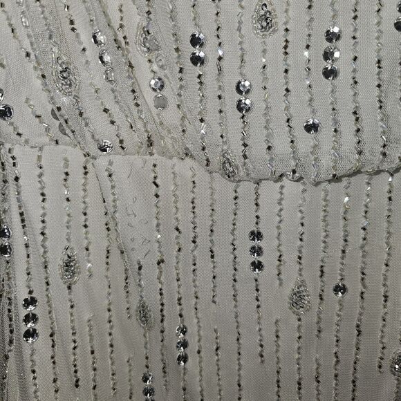 Adrianna Papell Formal Dress Womens Size 2  White, Rhinestones, Prom, Wedding - Picture 6 of 9